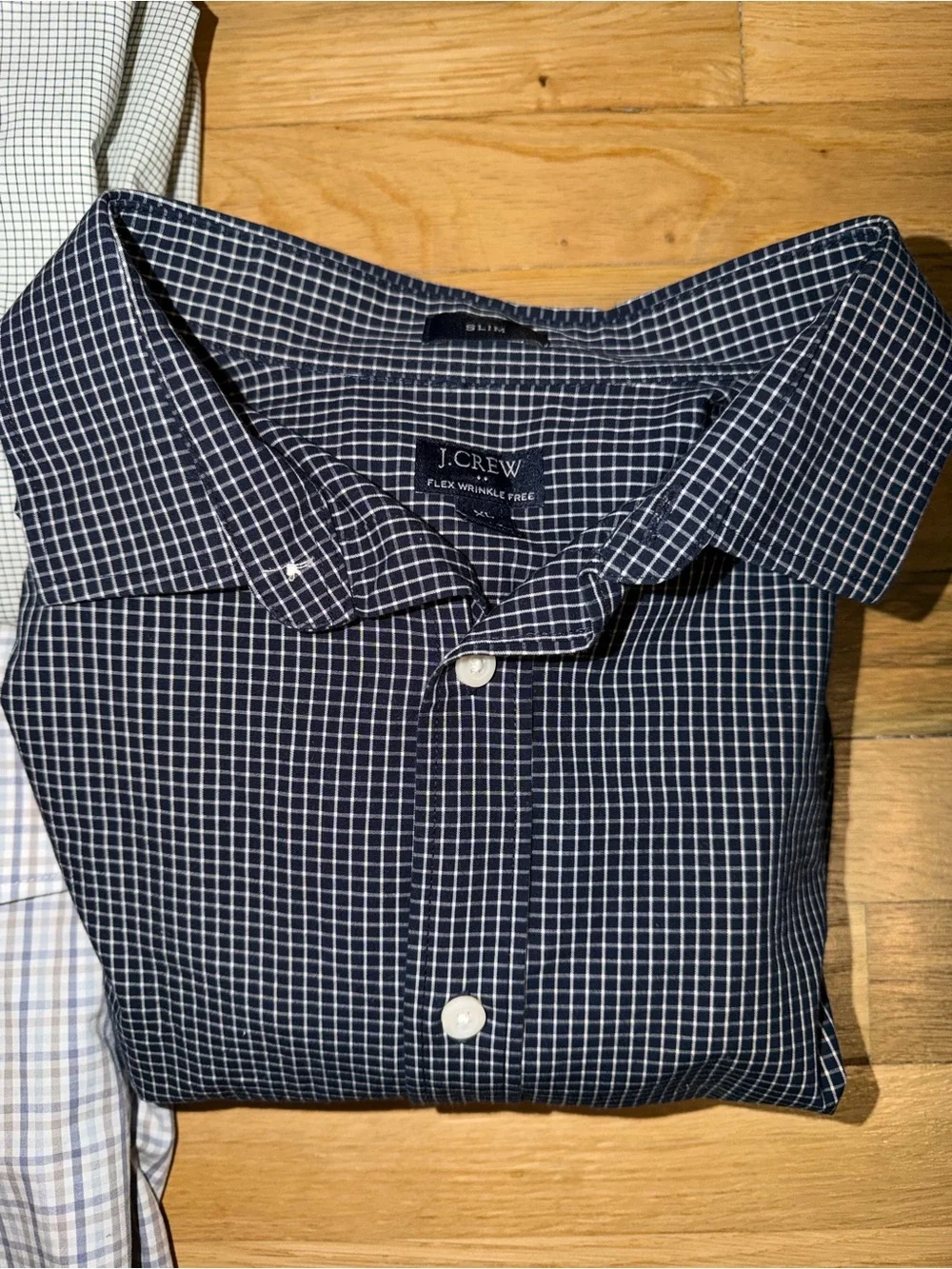 J. Crew Slim Fit Checked Shirt Bundle - Navy, White, Light Green
